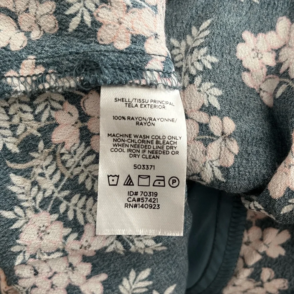 LOFT Blue Floral Button Dress Size 2 - Picture 9 of 9